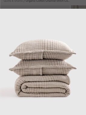 Quince Organic Cotton Channel Stitch Coverlet Set
